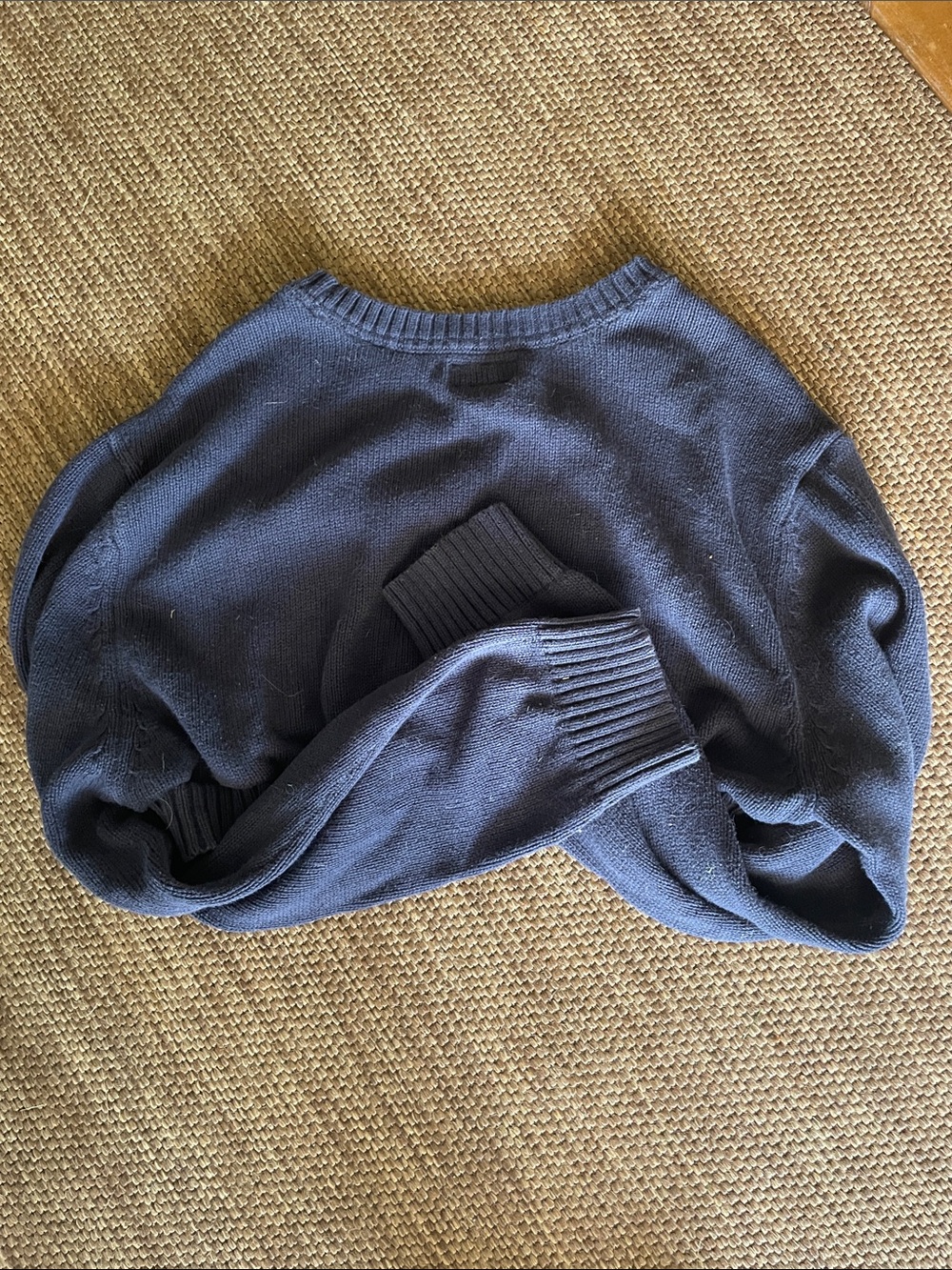 Cropped navy blue sweater - Picture 3 of 3